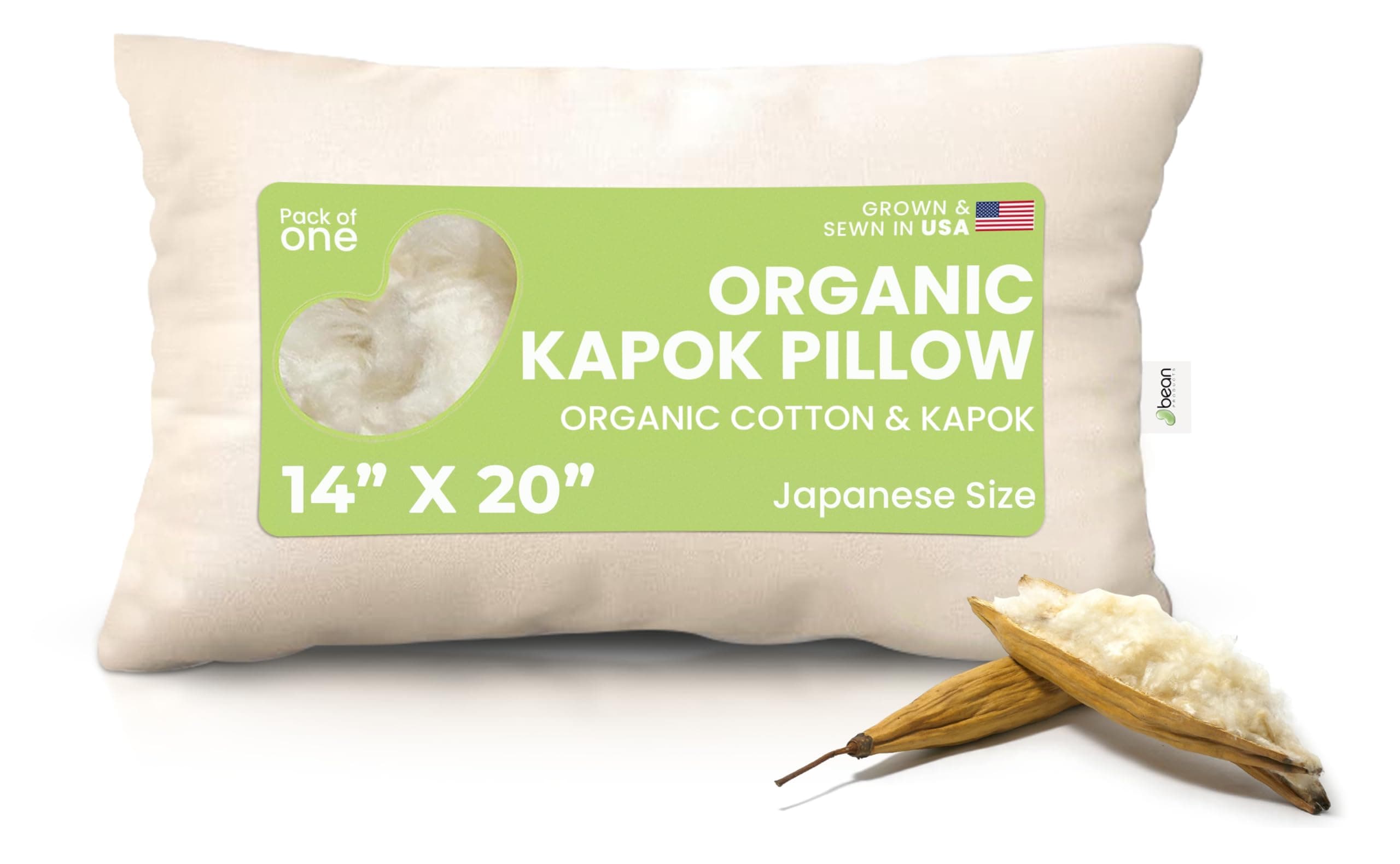 Bean Products Kapok 14x20 Japanese Pillow